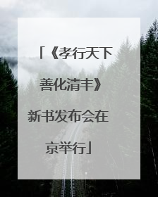 《孝行天下 善化清丰》新书发布会在京举行