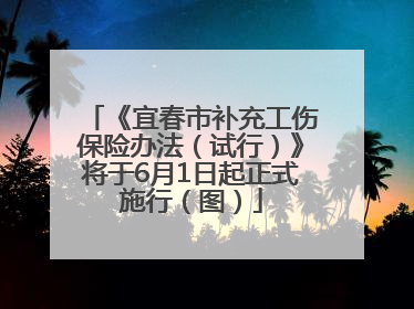 《宜春市补充工伤保险办法（试行）》将于6月1日起正式施行（图）