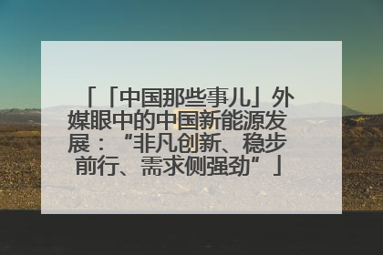 「中国那些事儿」外媒眼中的中国新能源发展：“非凡创新、稳步前行、需求侧强劲”
