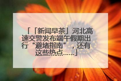 「新闻早茶」河北高速交警发布端午假期出行“避堵指南”，还有这些热点……