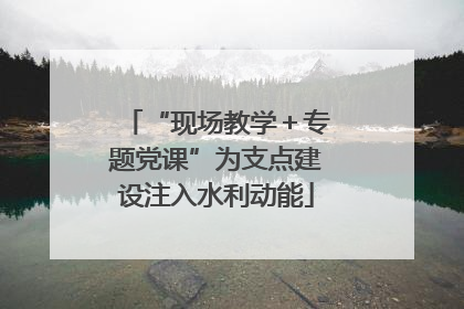 “现场教学＋专题党课”为支点建设注入水利动能