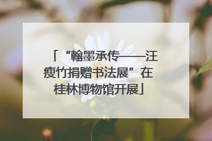 “翰墨承传——汪瘦竹捐赠书法展”在桂林博物馆开展
