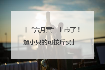 “六月黄”上市了！超小只的可按斤买