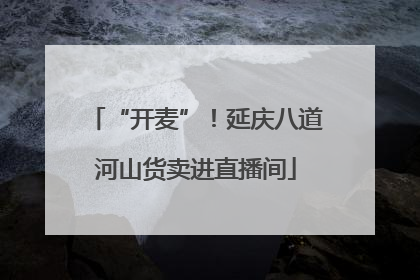 “开麦”！延庆八道河山货卖进直播间