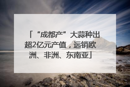 “成都产”大蒜种出超2亿元产值，远销欧洲、非洲、东南亚