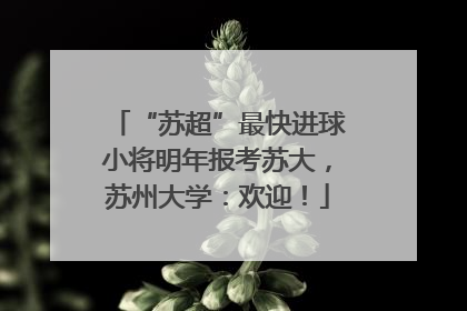“苏超”最快进球小将明年报考苏大，苏州大学：欢迎！