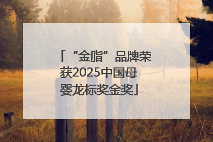 “金脂”品牌荣获2025中国母婴龙标奖金奖