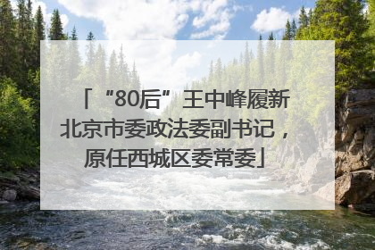 “80后”王中峰履新北京市委政法委副书记，原任西城区委常委