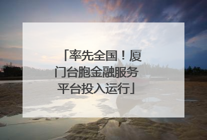 率先全国！厦门台胞金融服务平台投入运行