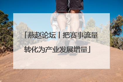 燕赵论坛丨把赛事流量转化为产业发展增量
