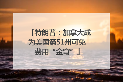 特朗普：加拿大成为美国第51州可免费用“金穹”