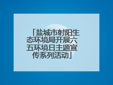 盐城市射阳生态环境局开展六五环境日主题宣传系列活动