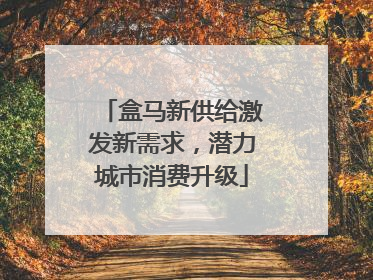 盒马新供给激发新需求，潜力城市消费升级