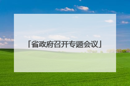 省政府召开专题会议