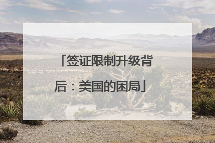 签证限制升级背后：美国的困局