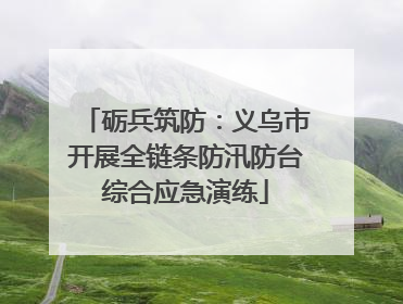 砺兵筑防：义乌市开展全链条防汛防台综合应急演练