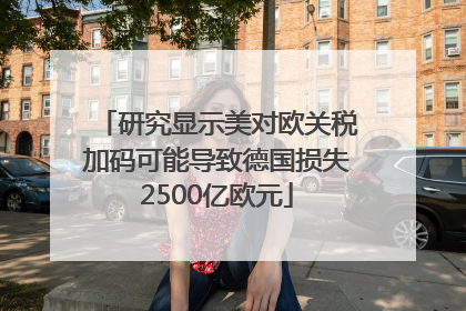 研究显示美对欧关税加码可能导致德国损失2500亿欧元