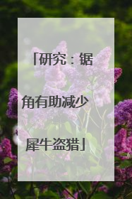 研究：锯角有助减少犀牛盗猎
