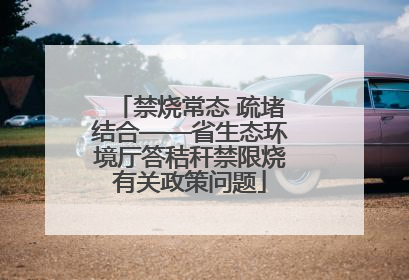 禁烧常态 疏堵结合——省生态环境厅答秸秆禁限烧有关政策问题