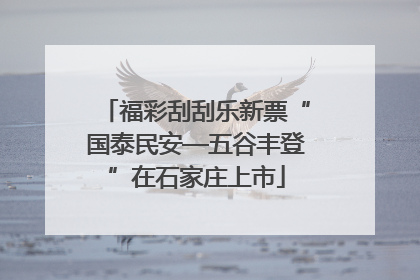 福彩刮刮乐新票“国泰民安—五谷丰登”在石家庄上市