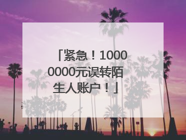 紧急！10000000元误转陌生人账户！