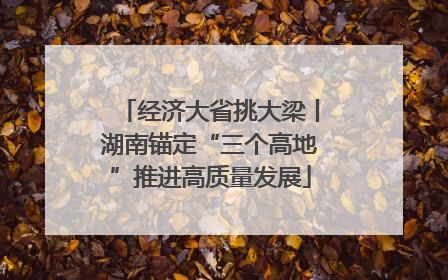 经济大省挑大梁丨湖南锚定“三个高地”推进高质量发展
