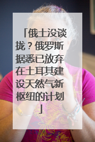 俄土没谈拢？俄罗斯据悉已放弃在土耳其建设天然气新枢纽的计划