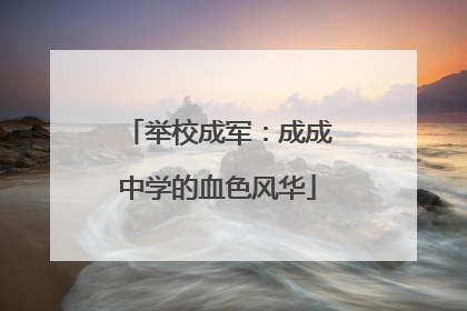 举校成军：成成中学的血色风华