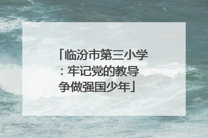临汾市第三小学：牢记党的教导 争做强国少年