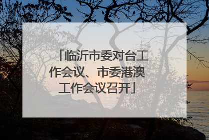 临沂市委对台工作会议、市委港澳工作会议召开