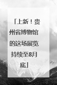 上新！贵州省博物馆的这场展览持续至8月底