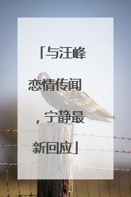 与汪峰恋情传闻，宁静最新回应