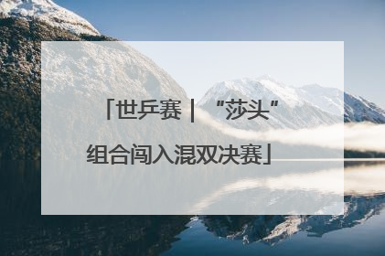 世乒赛｜“莎头”组合闯入混双决赛