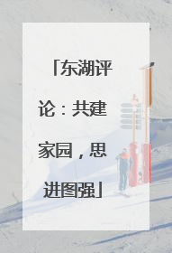东湖评论：共建家园，思进图强