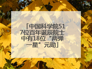 中国科学院517位百年诞辰院士中有18位“两弹一星”元勋