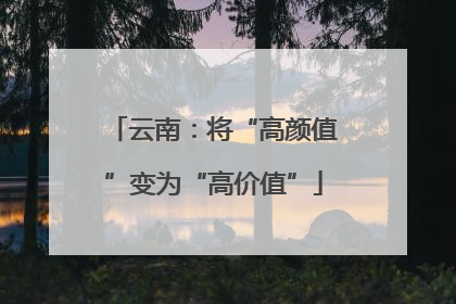 云南：将“高颜值”变为“高价值”
