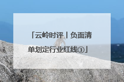 云岭时评丨负面清单划定行业红线③