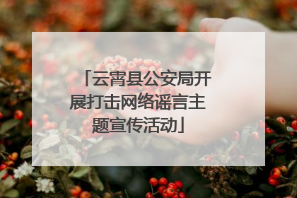 云霄县公安局开展打击网络谣言主题宣传活动