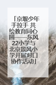 京堰少年手拉手 共绘教育同心圆——东风22小学与北京景风小学开展对口协作活动