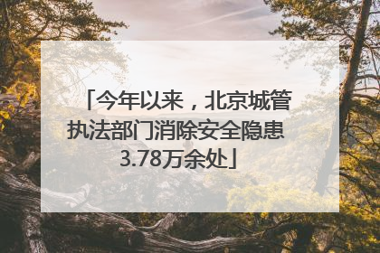 今年以来，北京城管执法部门消除安全隐患3.78万余处