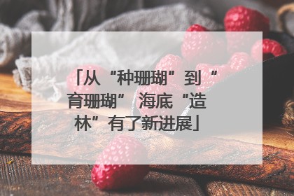 从“种珊瑚”到“育珊瑚” 海底“造林”有了新进展