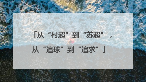 从“村超”到“苏超”，从“追球”到“追求”