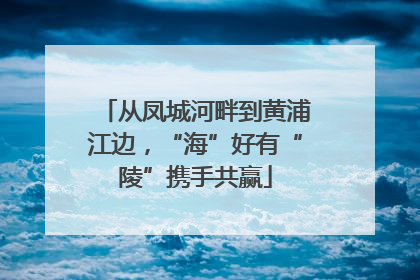 从凤城河畔到黄浦江边，“海”好有“陵”携手共赢