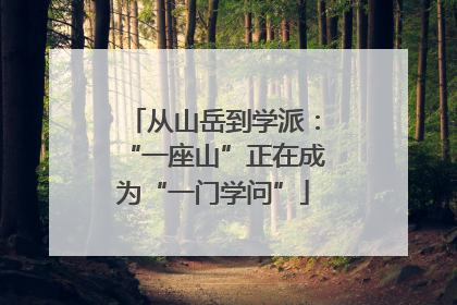 从山岳到学派：“一座山”正在成为“一门学问”
