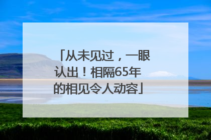 从未见过，一眼认出！相隔65年的相见令人动容