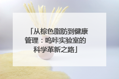 从棕色脂肪到健康管理：呜咔实验室的科学革新之路