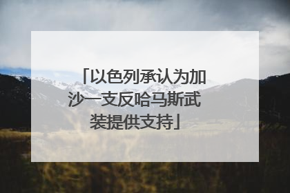 以色列承认为加沙一支反哈马斯武装提供支持