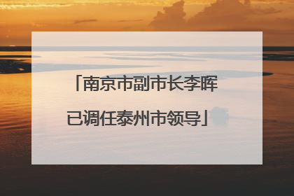 南京市副市长李晖已调任泰州市领导