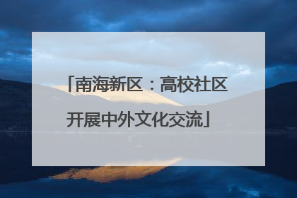 南海新区：高校社区开展中外文化交流