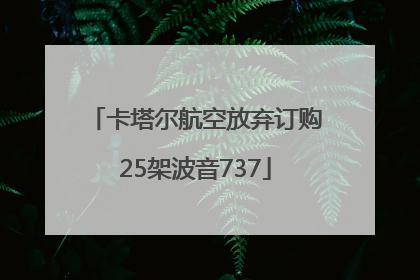 卡塔尔航空放弃订购25架波音737